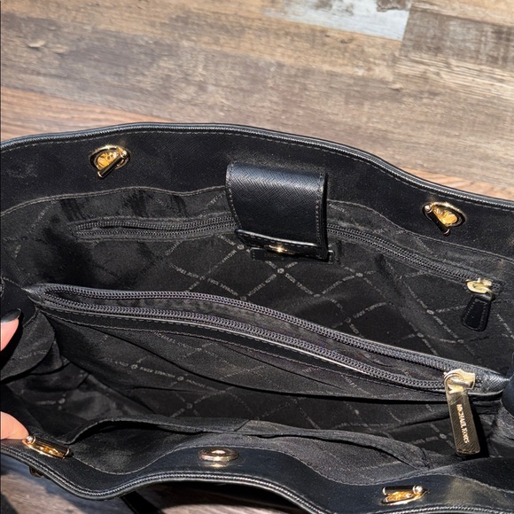 Michael Kors Black Tote with Gold Chain - Picture 6 of 12